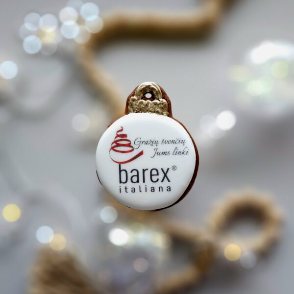 Eglutės žaisliukas su įmonės Logotipu