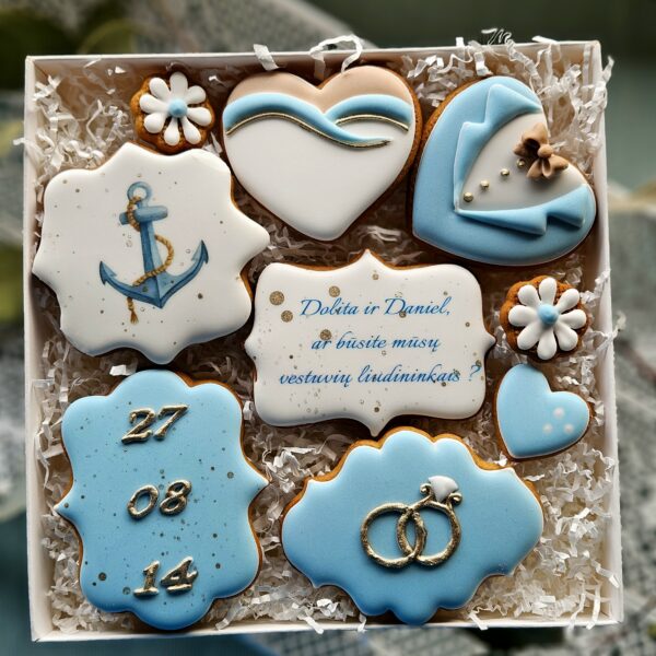 Rinkinys "Aukso žiedai melsvos spalvos"