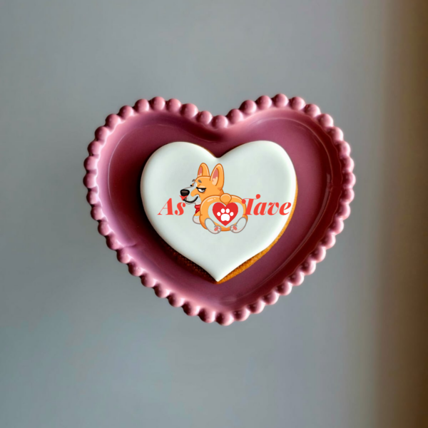 Širdelės formos sausainis "Aš myliu Tave"