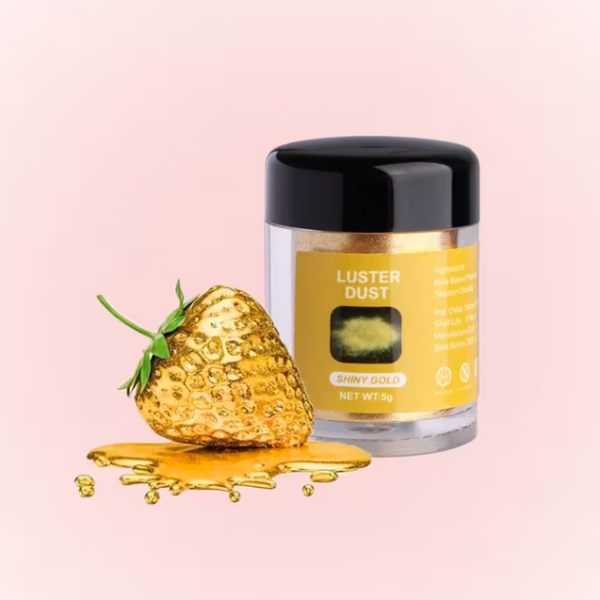 Aukso dulkės indelyje