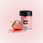 Rožinės spalvos dulkės indelyje